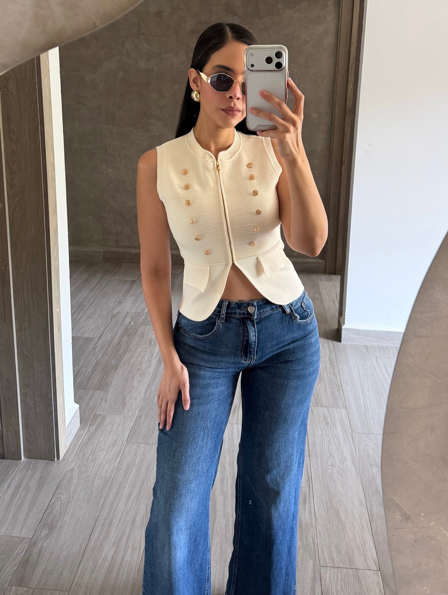 Blusa Napoleón Crema