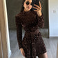 Vestido Lentejuelas Café