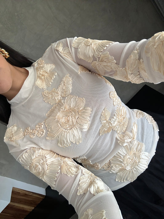 Blusa Mesh Flores