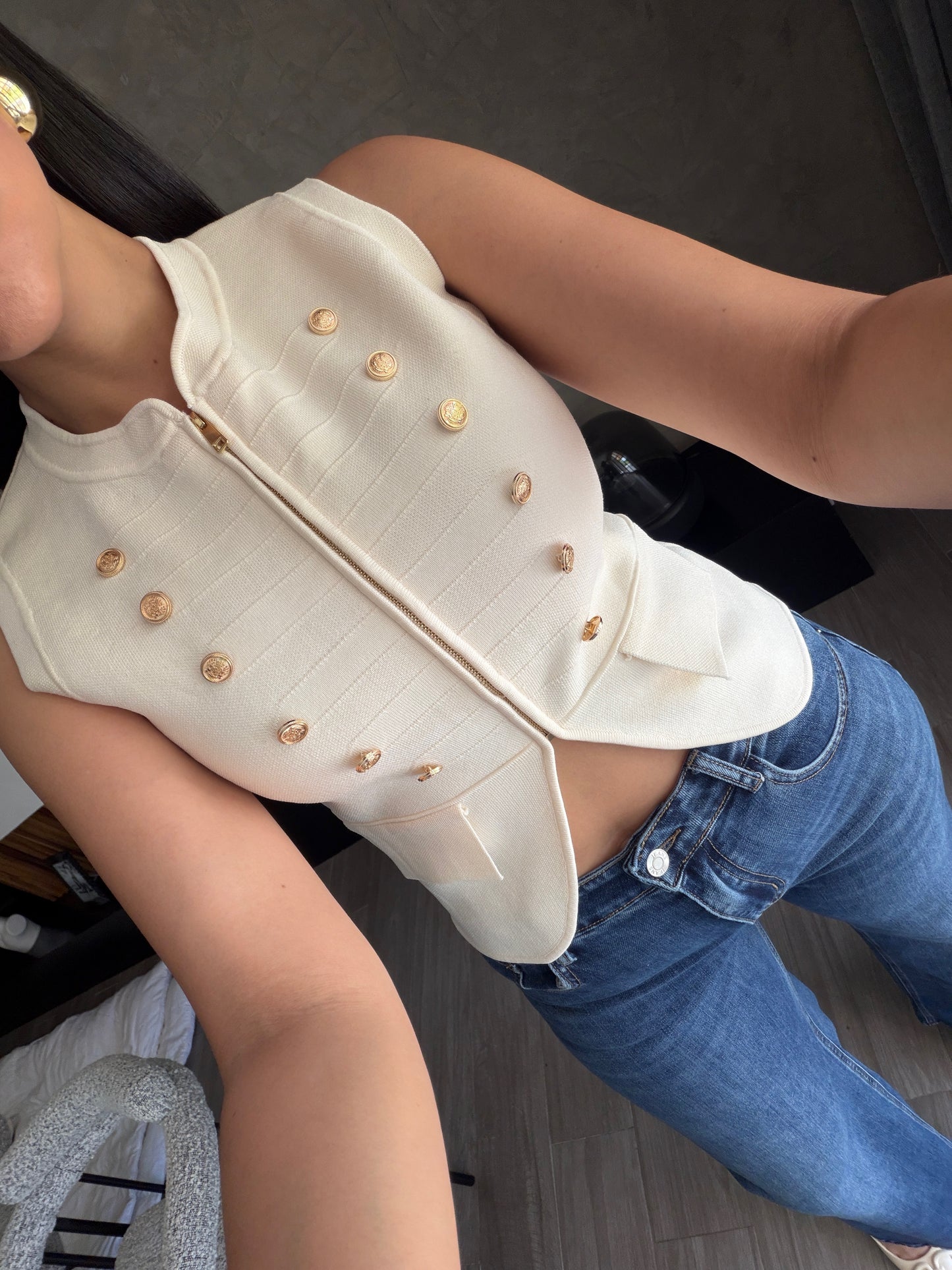 Blusa Napoleón Crema