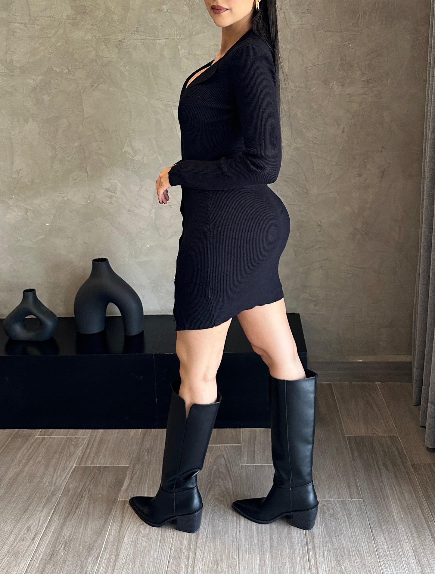 Vestido Botones Dorados