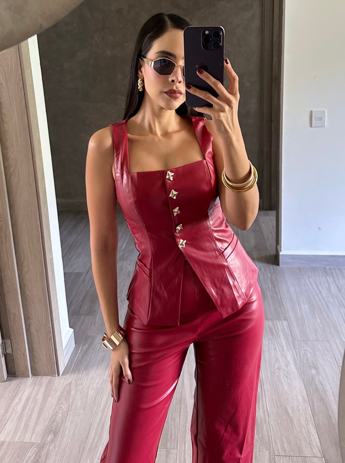 Set Poli Piel Rojo
