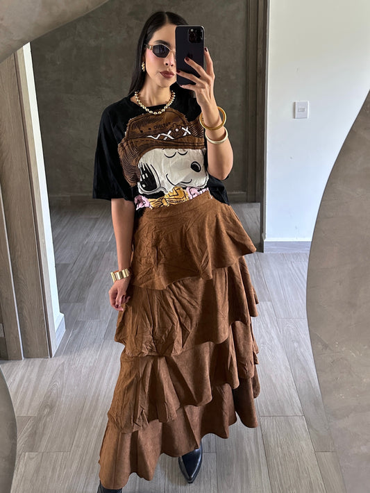 Falda Gamuza Camel