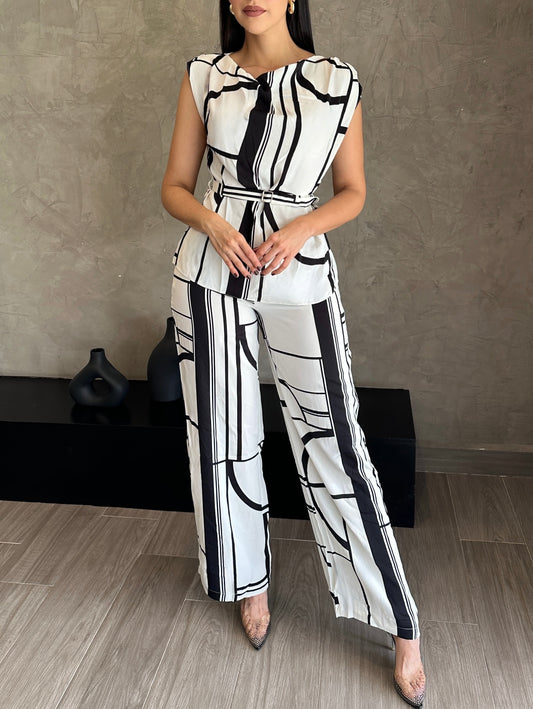 Set Blanco Con Negro