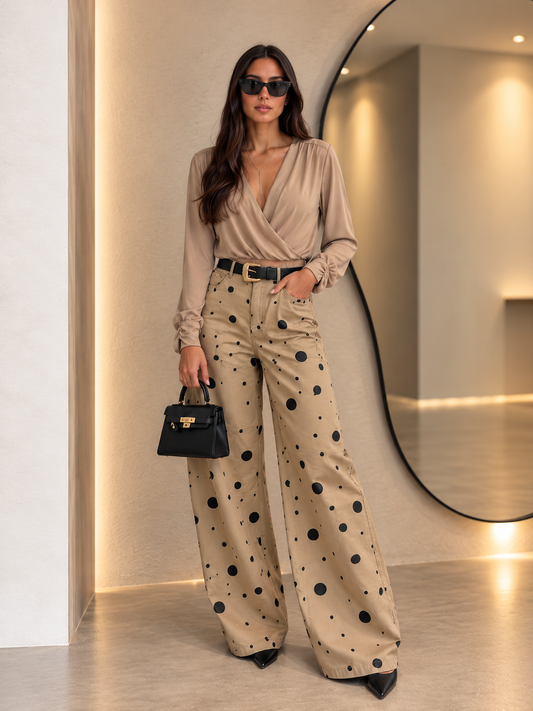 Pantalón Polka Beige