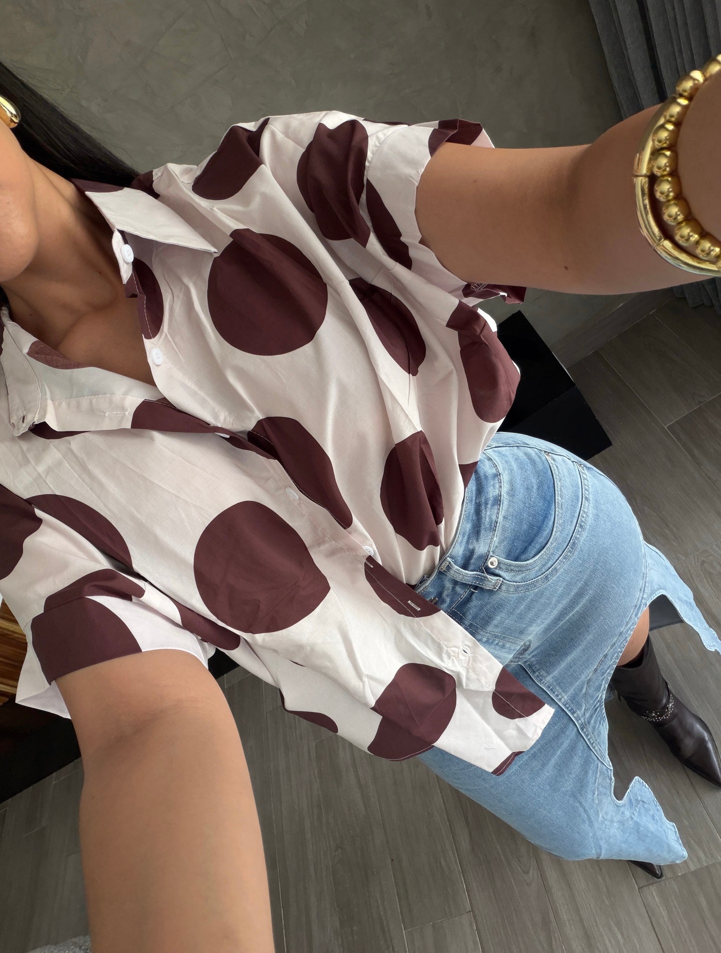 Camisa Polka Café