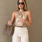 Blusa Satinada Choker