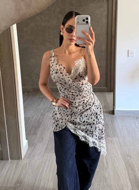 Blusa Polka Encaje