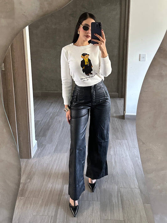 Pantalón Pinzas Piel