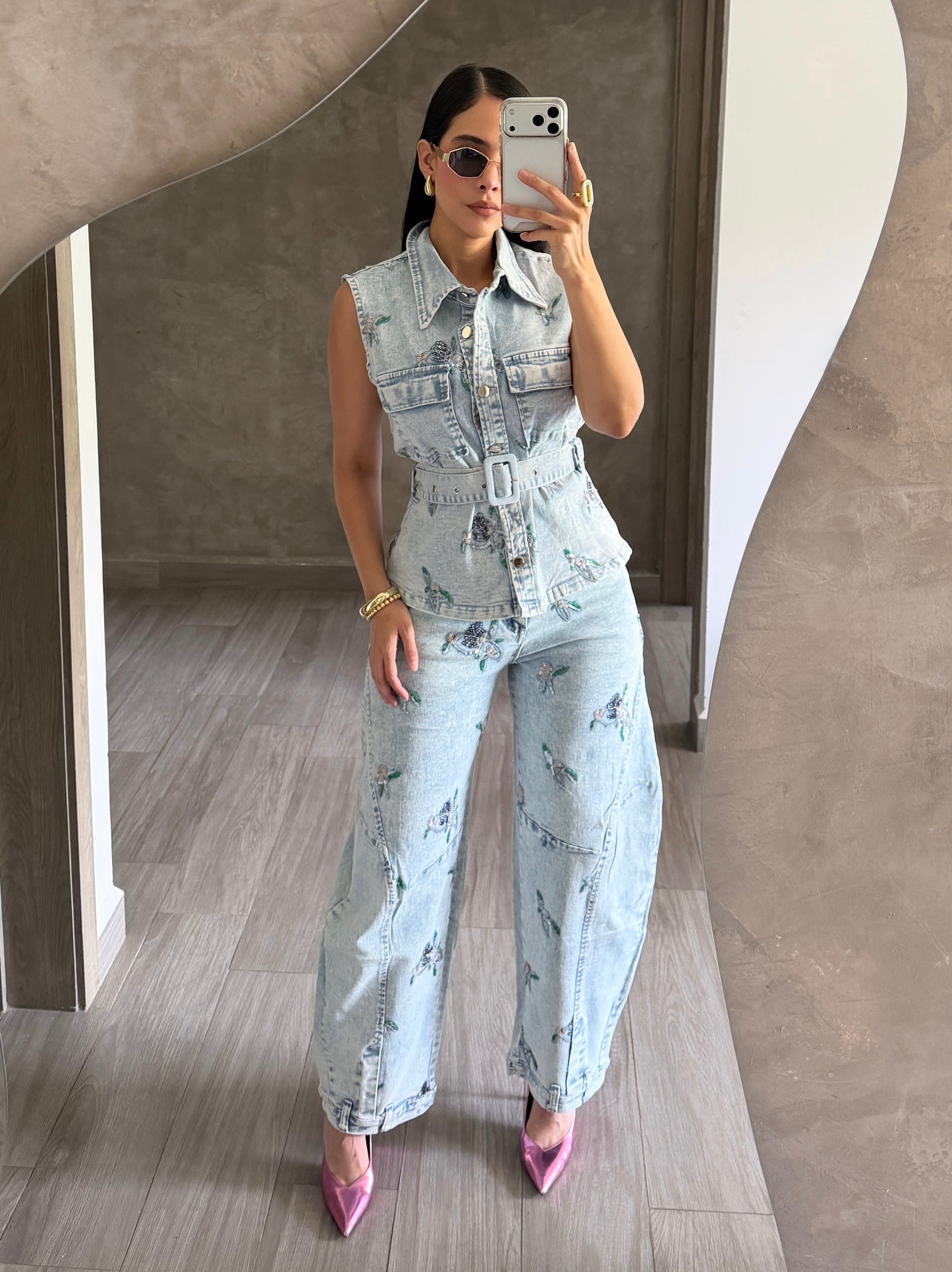 Set Denim Flores