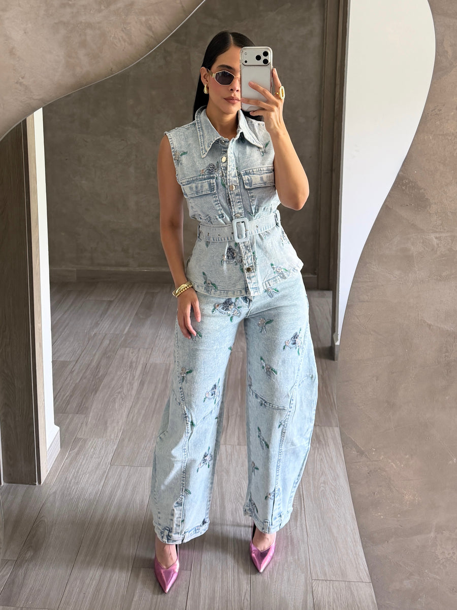 Set Denim Flores