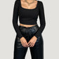 Blusa Crop Negra