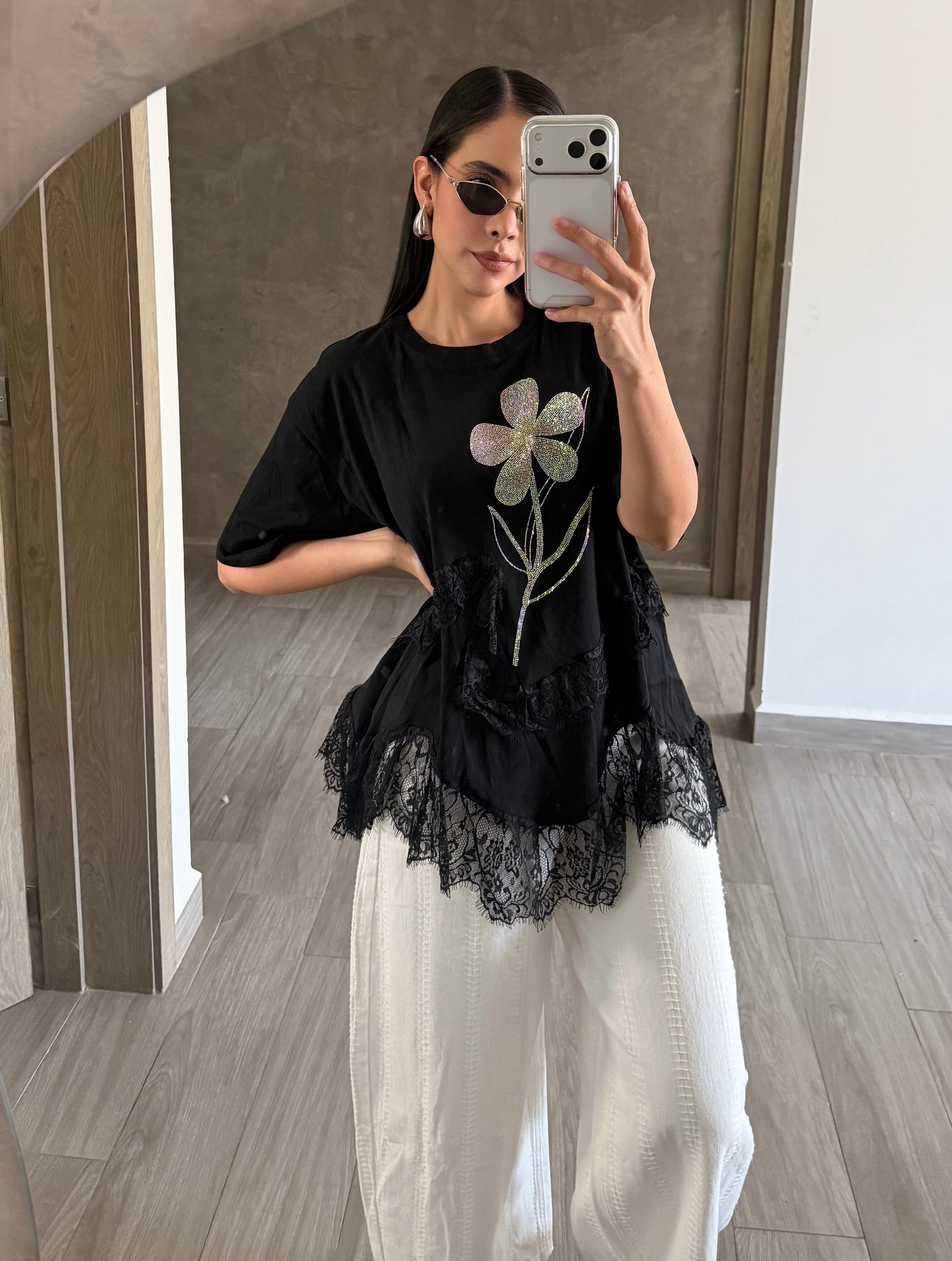 Blusa Flor Oversize