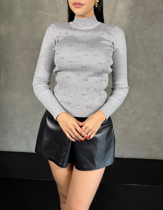 Blusa Gris Perlas