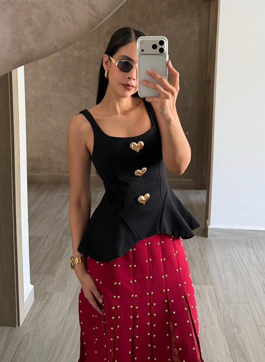 Blusa Peplum Corazones