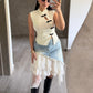 Falda Tull Mezclilla
