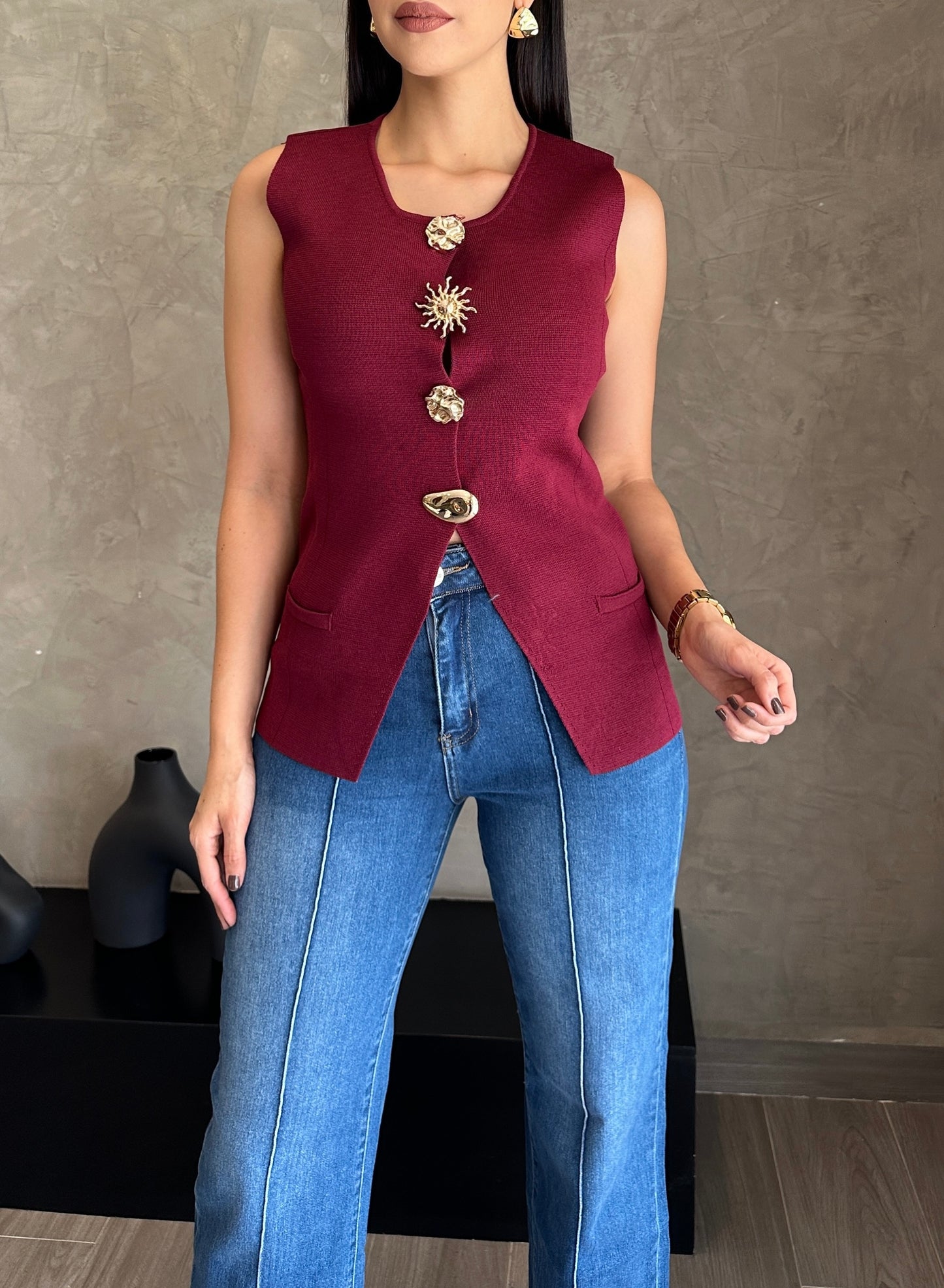 Blusa Tinta Botones