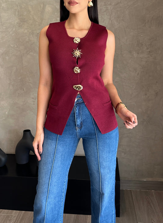 Blusa Tinta Botones