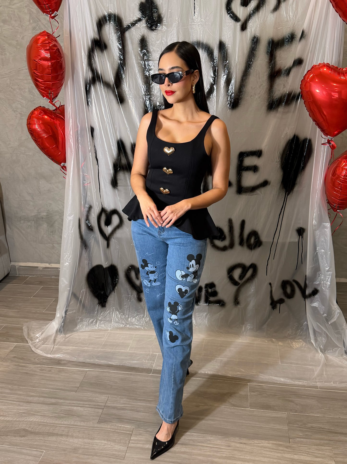 Blusa Peplum Corazones