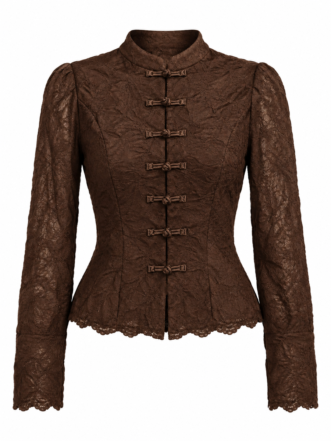 Blusa Encaje Café
