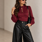 Blusa Satín Burgandy