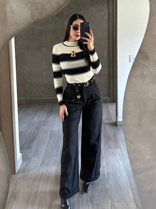 Trousers with belt