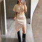 Vestido Beige Satinado