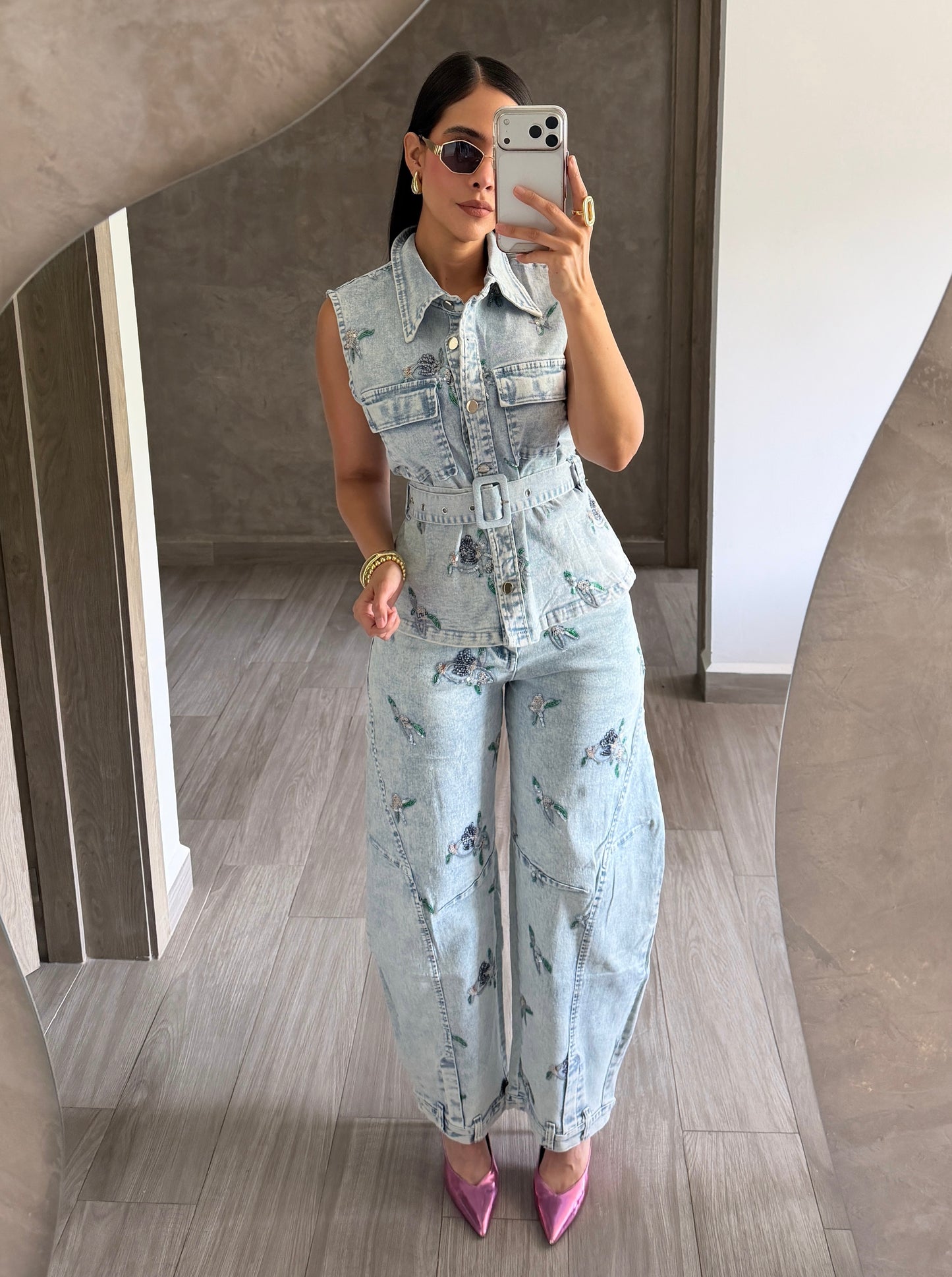 Set Denim Flores