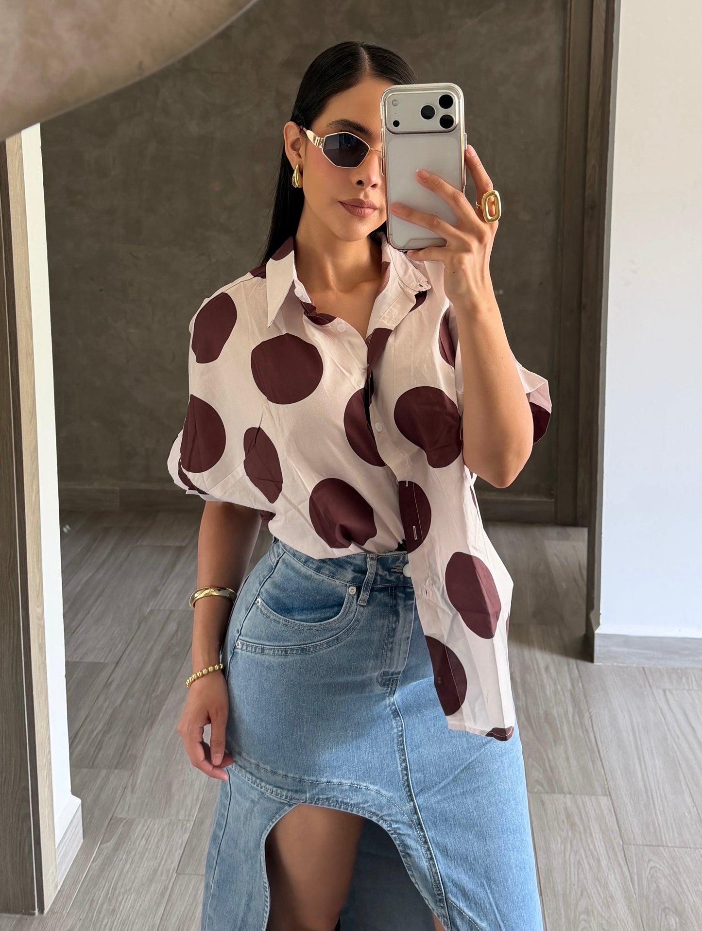 Camisa Polka Café