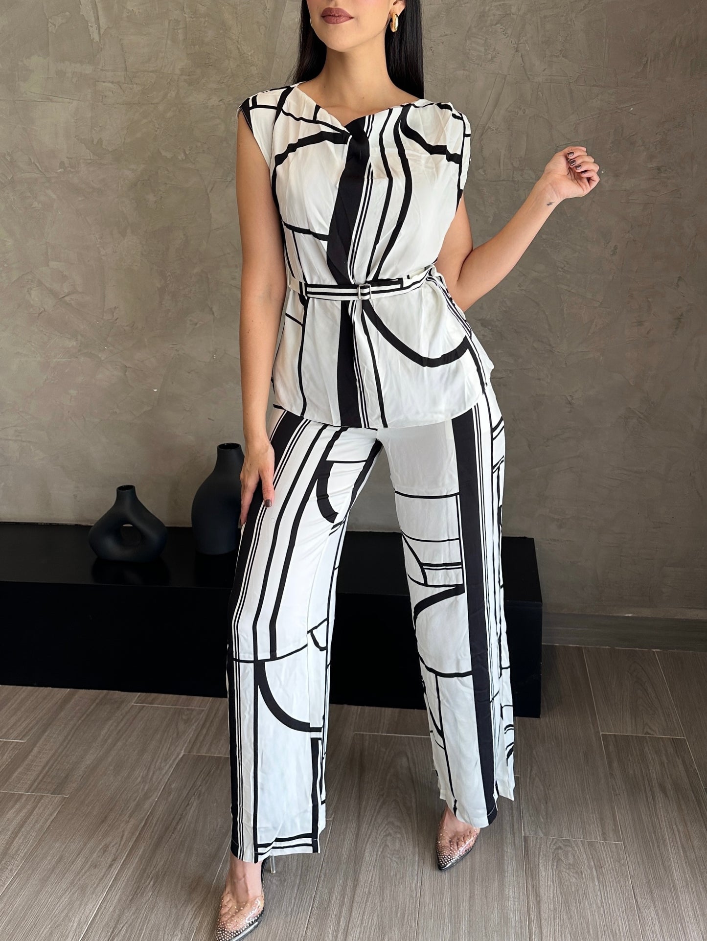 Set Blanco Con Negro