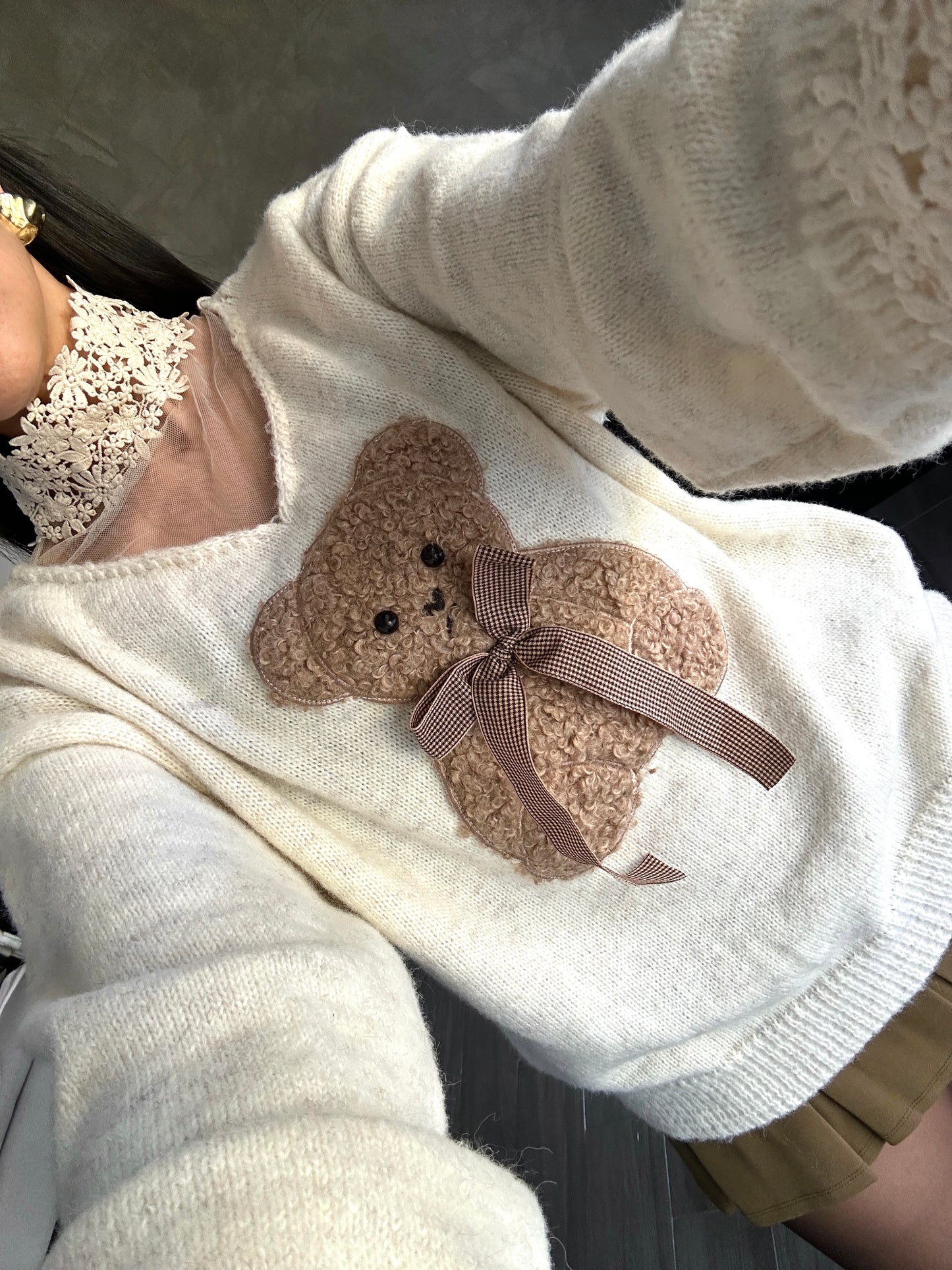 Suéter Oso Encaje