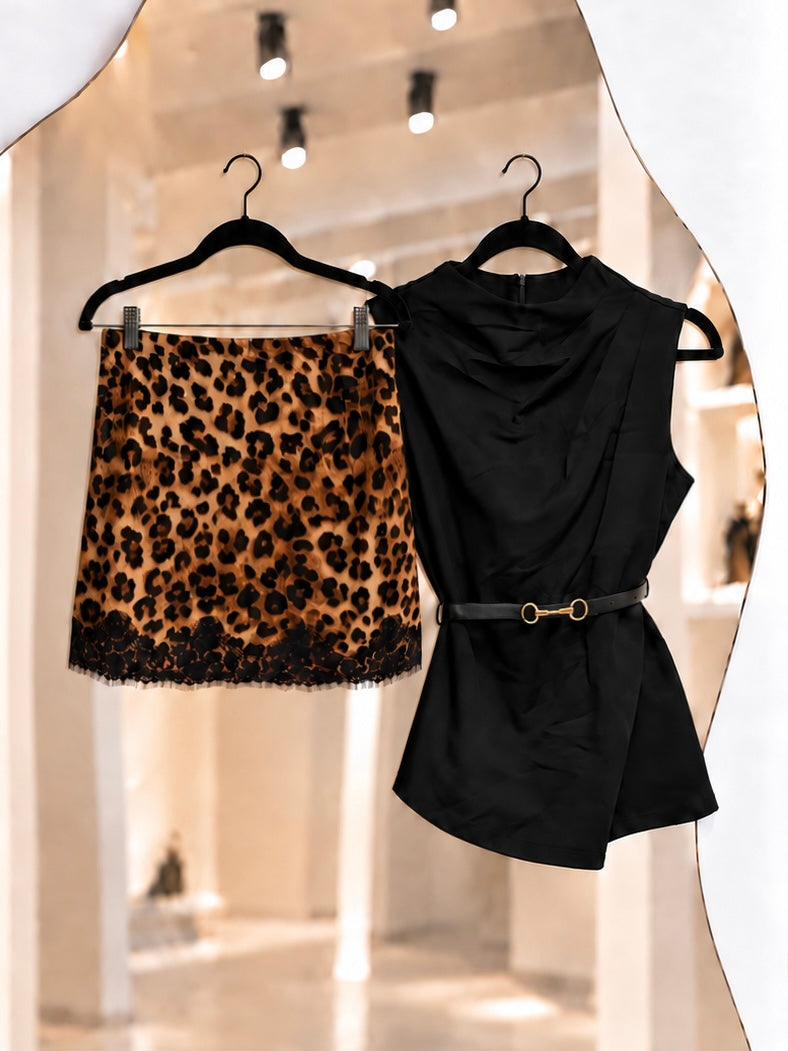 Blusa Negra Cinturón