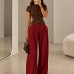 Pantalón Fluido Tinto