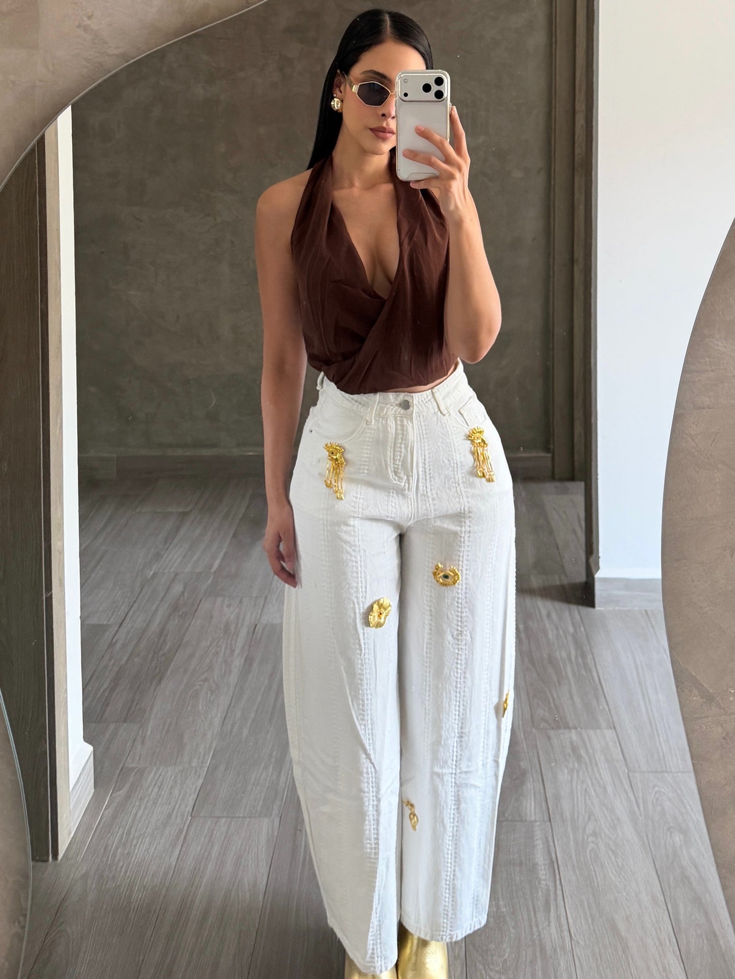 Pantalón Barrel Blanco