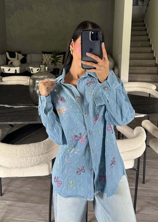 Camisa Denim Cristales