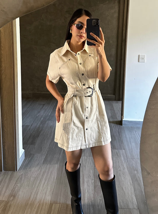 Vestido Denim Fajo
