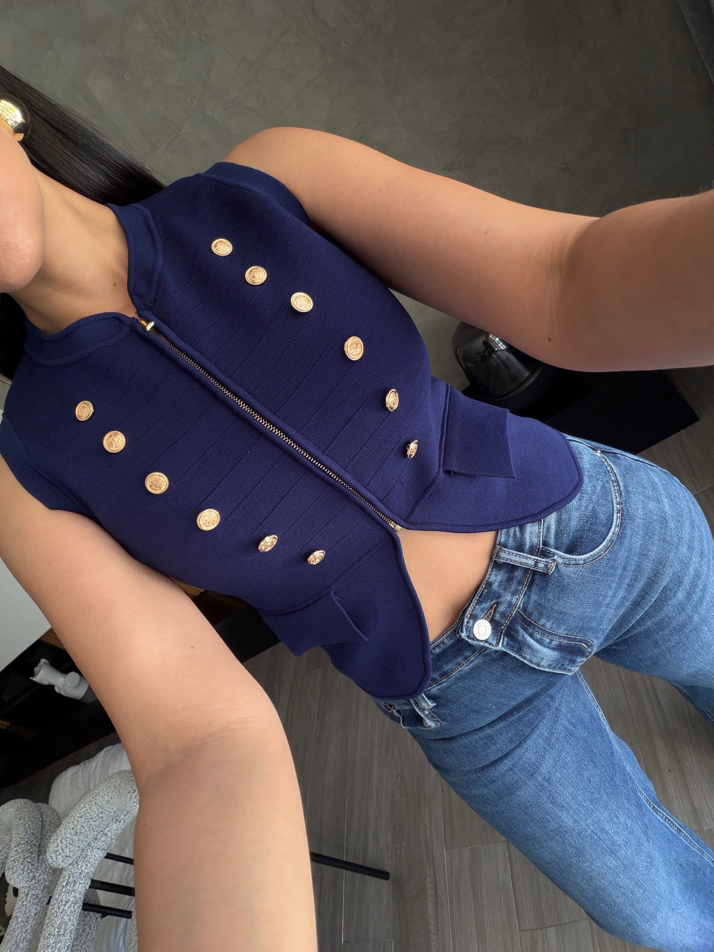 Blusa Napoleón Azul Marino