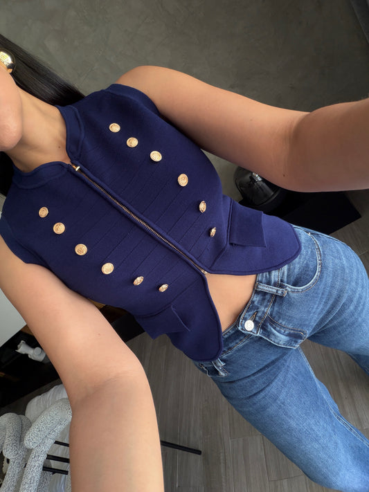 Blusa Napoleón Azul Marino