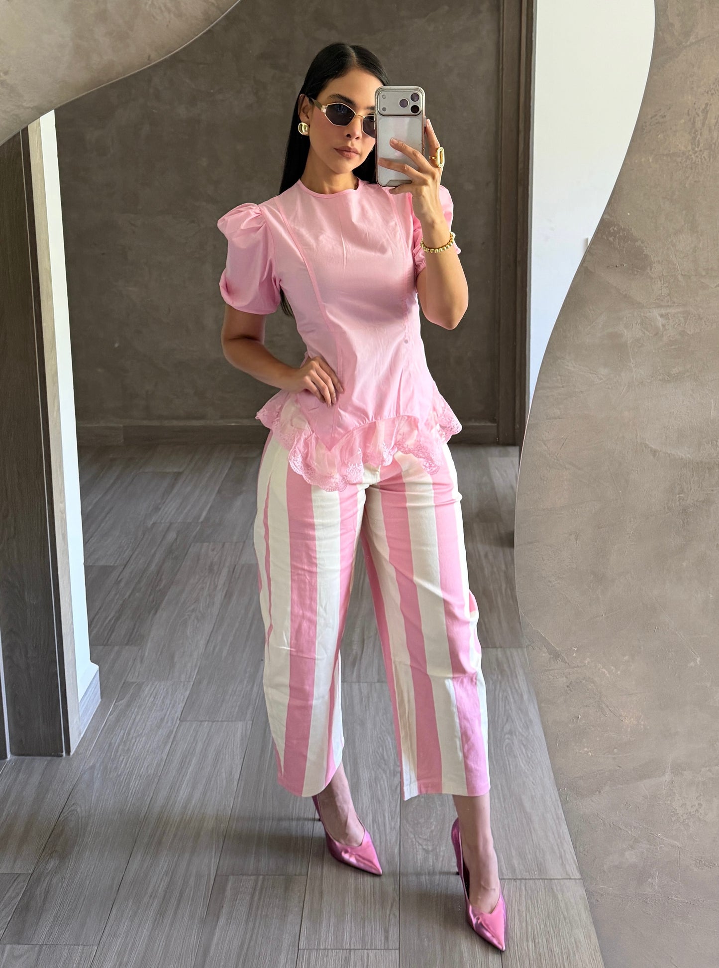 Pantalón Rayas Rosa