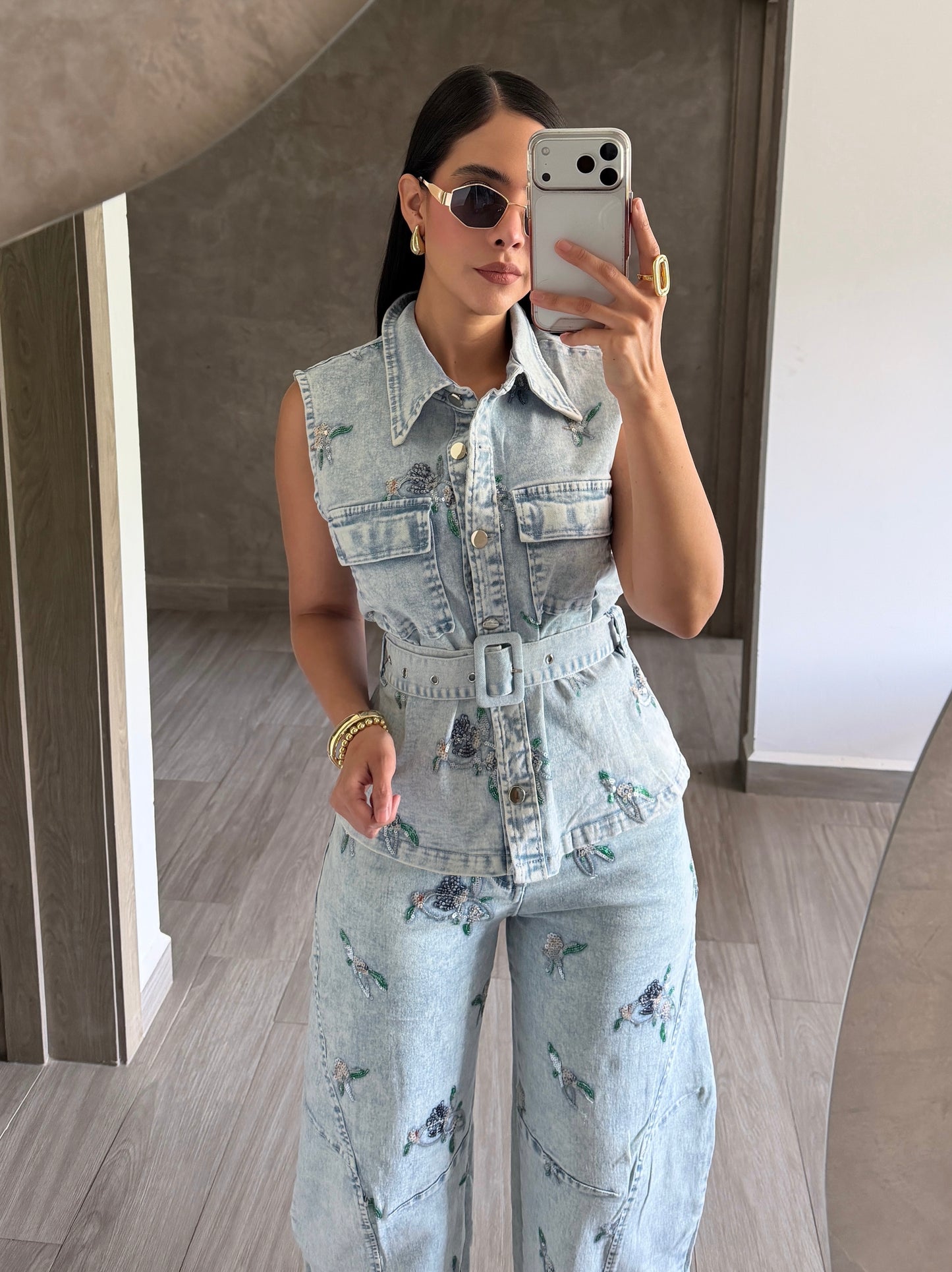 Set Denim Flores