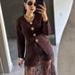 Blusa Café Maxi Botones