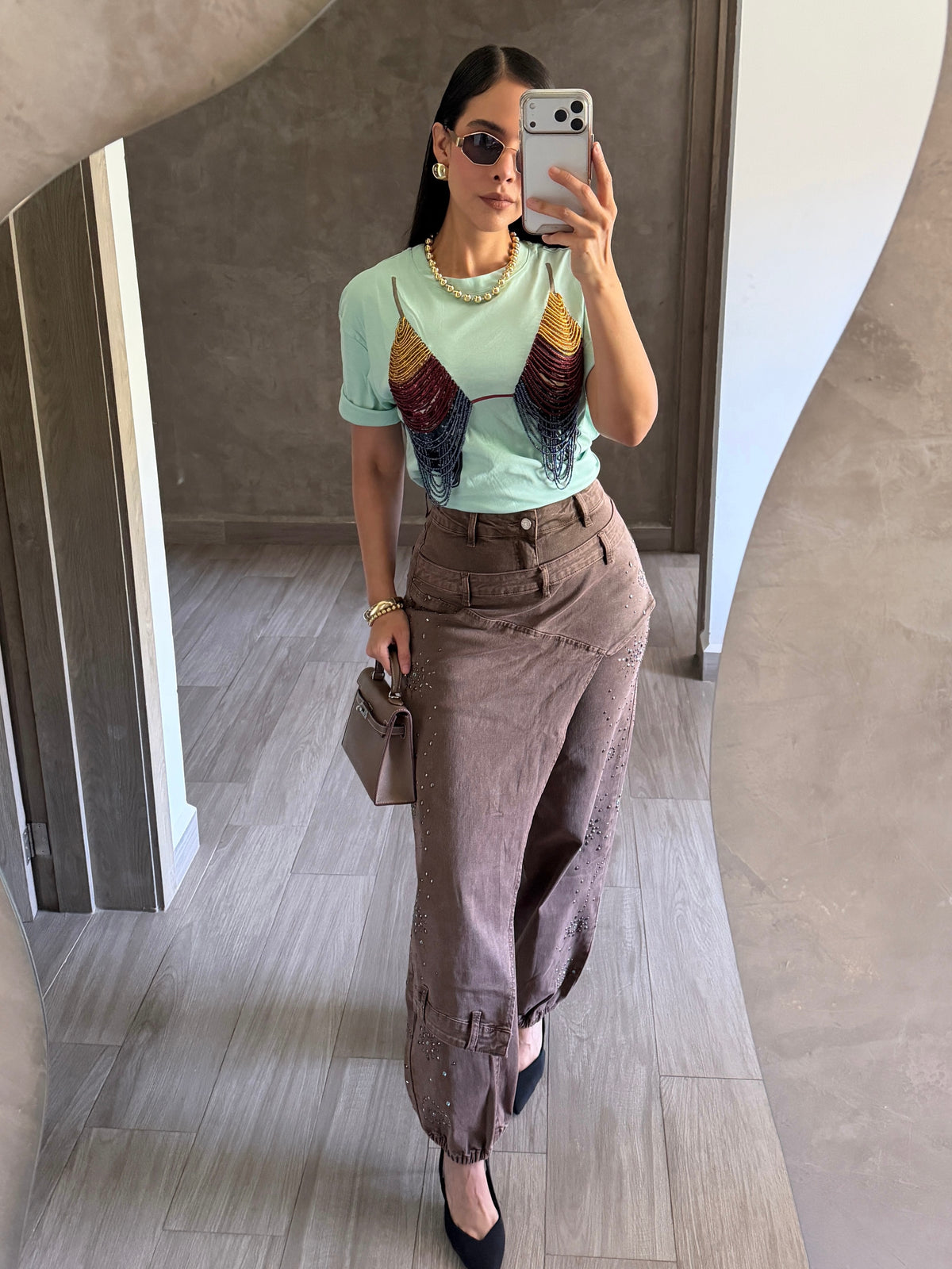 Pantalón Falda Café
