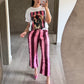 Pantalón Rayado Tinto