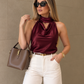 Blusa Satinada Choker