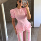Pantalón Rayas Rosa