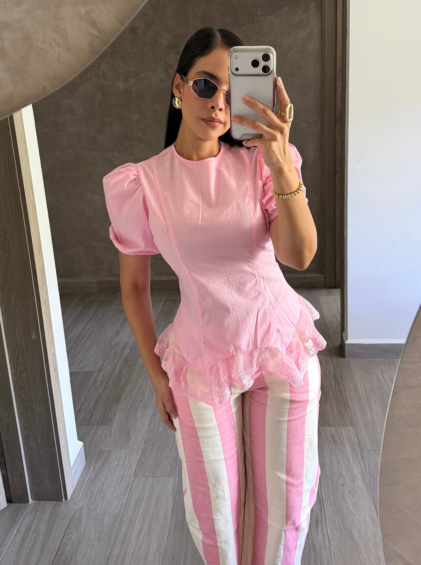 Pantalón Rayas Rosa