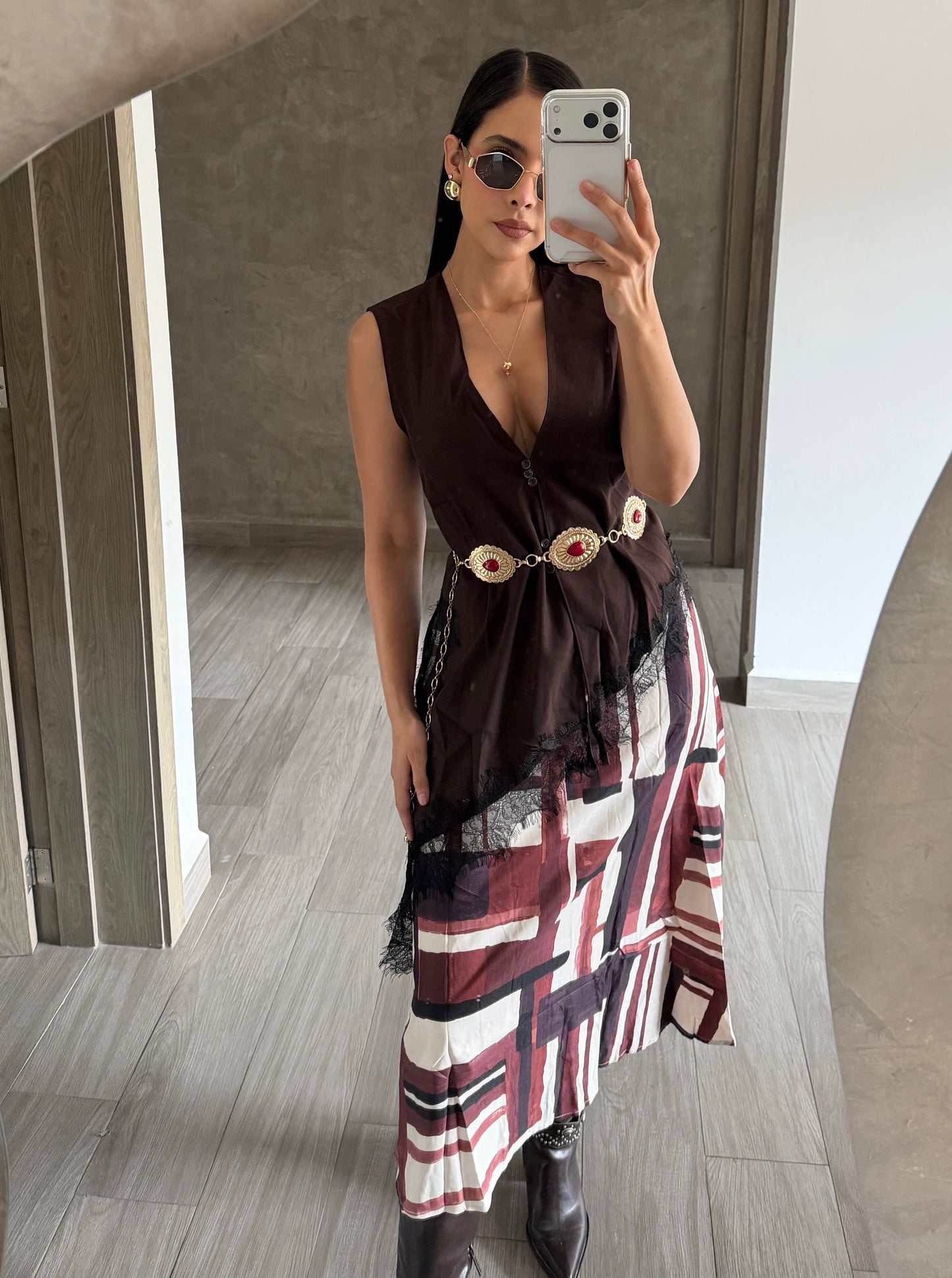 Blusa Asimétrica Café