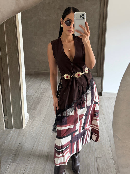 Blusa Asimétrica Café