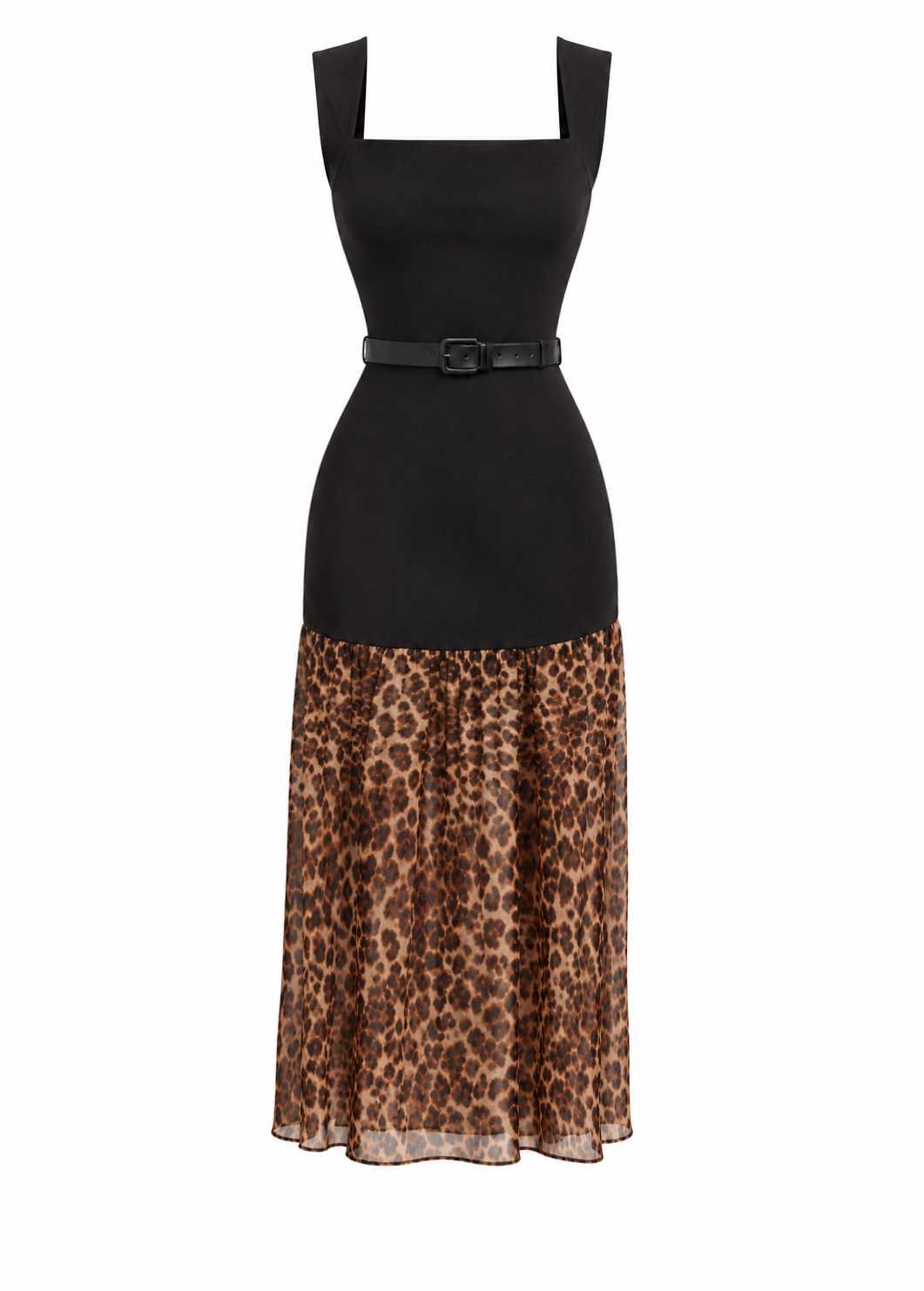 Vestido Print Con Cinturón