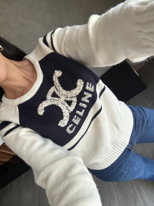 Suéter Celine Azul Marino